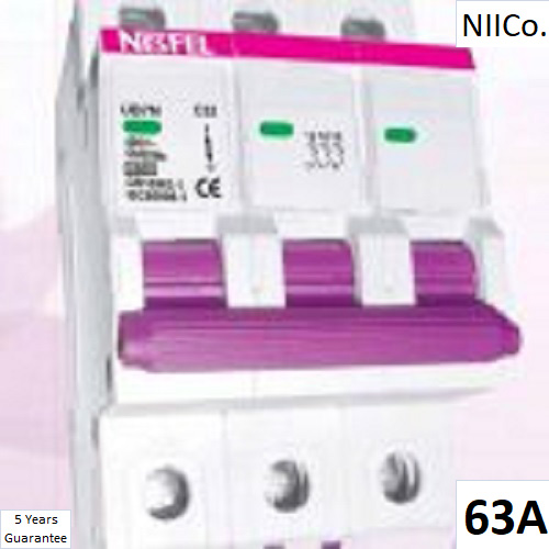 Circuit Breaker NESFEL MCB-Triple Pole 63A